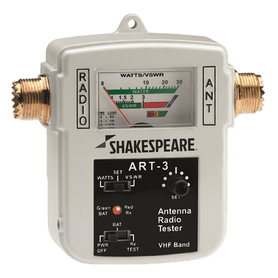 Probador de Antenas VHF / 155-158 MHz / Potencia 0-10 W / Impedancia 50 Ω / Batería 12 VDC / Portátil ART-3 SHAKESPEARE
