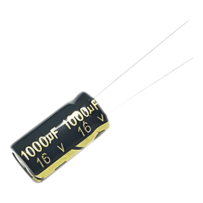 Capacitor Electrolítico de Aluminio / 1000 µF / 16 Vcc / 105 °C / 10 x 15 mm / Corriente de Rizado 640 mA 1000M0016V SYSCOM