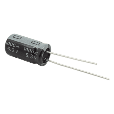Capacitor Electrolítico / 1000 µF / 6.3 V / Diseño Compacto / Circuitos Estándar 1000MF06.3V Syscom