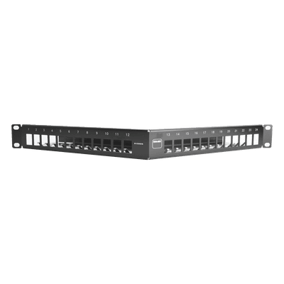 Patch Panel / 24 Puertos Modulares / Diseño Angulado / Blindado / 1UR / 19" TMPNLZA2401 SIEMON
