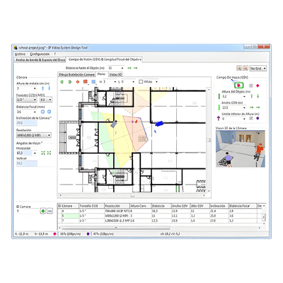 Software de Diseño para Sistemas de Video IP / 64 Cámaras por Proyecto / Simulación 3D Fisheye / Importación CAD y Mapas IPVSDTPRO JVSG