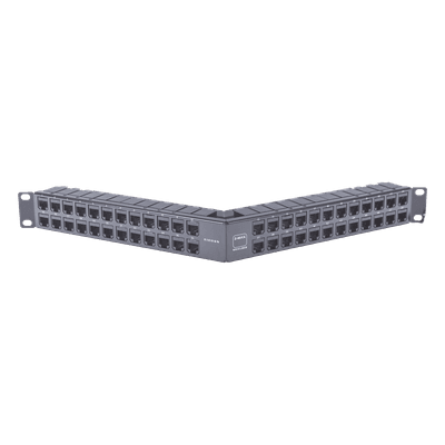 Patch Panel / 48 Puertos / Blindado / Modular / Angulado / 1UR / Alta Densidad ZS-PNLA-U48E SIEMON