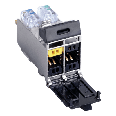 Jack Categoría 7A / Blindaje S/FTP / 1.2 GHz por Par / Puerta Protectora / Compartición de Pares / Color Negro T7F-01-1 SIEMON
