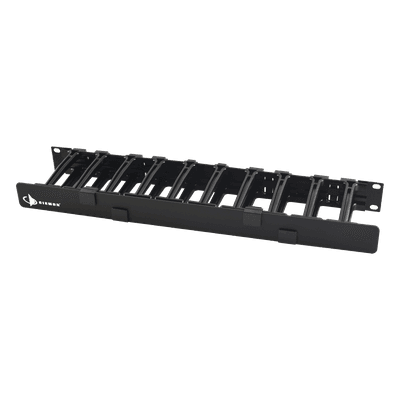 Organizador de Cable Horizontal / 19in Rack / 4in (0.33ft) Profundidad / 1UR / Puerta Doble Bisagra HCM-4-1U SIEMON