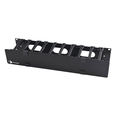 Organizador de Cable Horizontal / Rack 19in / 2UR / 4in Profundidad / 10cm / Alta Densidad HCM-4-2U SIEMON