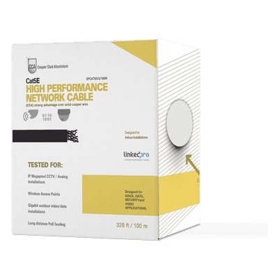 Bobina de Cable / Cat5e / 100 m (328 pies) / CCA / Calibre 24 / UTP / 100 MHz / Interior EP-CAT-5E-V2/100M LINKEDPRO BY EPCOM