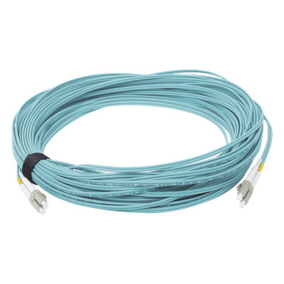 Jumper de Fibra Óptica / OM3 50/125 / LC-LC Duplex / OFNR / 30 m (98.43 pies) / Aqua FJ2-LCLC5L-30AQ SIEMON