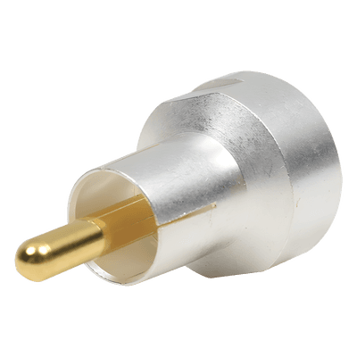 Adaptador Coaxial / UNIDAPT Hembra a RCA Macho / Bronce Plata y Oro / Dieléctrico Teflón PT-4000-014 RF INDUSTRIES,LTD