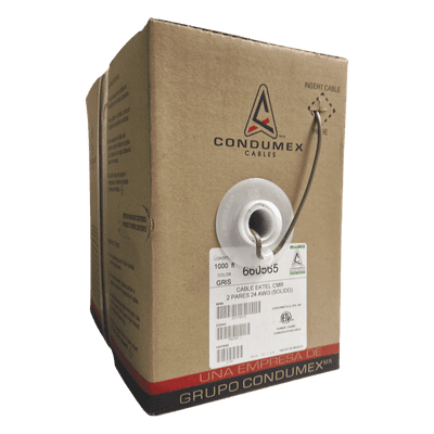 Cable Telefónico / 4 Conductores 24 AWG / 305 m (1000 pies) / 2 Pares Trenzados / CMR Interior 660565 CONDUMEX