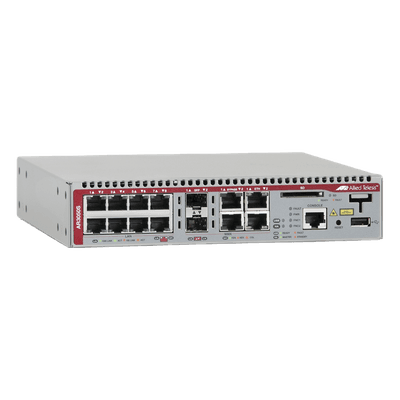Firewall de Nueva Generación / 2 Puertos WAN Gigabit Combo SFP/RJ45 / 8 Puertos LAN Gigabit / Procesador Quad-Core 800 MHz / Controlador Wireless AWC 5 APs AT-AR3050S-10 ALLIED TELESIS