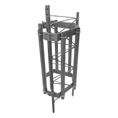 Herraje para antenas sectoriales / 6 posiciones / Acero A-36 / Mástil 2' cal. 18 / Altura 100 cm / 3.28 ft / Galvanizado en caliente / Compatible STZ35G
