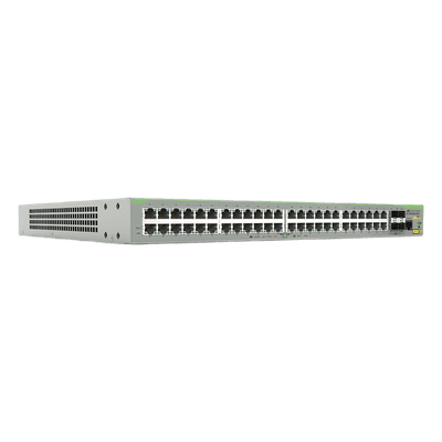 Switch PoE+ Administrable Capa 3 / 48 Puertos 10/100Mbps / 4 SFP Gigabit / 375W PoE+ / 17.6Gbps / 1.42x17.32x13.58 pulgadas AT-FS980M/52PS-10 ALLIED TELESIS