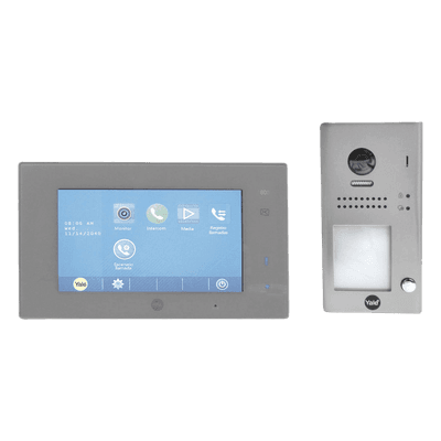 Kit de VideoPortero Manos Libres / Pantalla Táctil 7' / 110° LED / IP54 / 16 Monitores / 2 Hilos