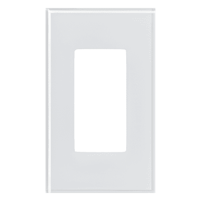 Placa de cristal / 1 espacio / 71.6 x 120.1 mm / cristal termorreforzado con laminado / sin tornillos visibles / apertura Designer / blanco CWH LFGR-1-CWH LUTRON ELECTRONICS