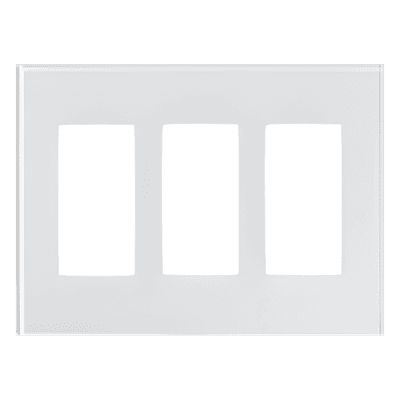 Placa de cristal / 3 espacios / 163.6 x 120.1 mm / cristal termorreforzado con laminado / sin tornillos visibles / apertura Designer / blanco CWH LFGR-3-CWH LUTRON ELECTRONICS