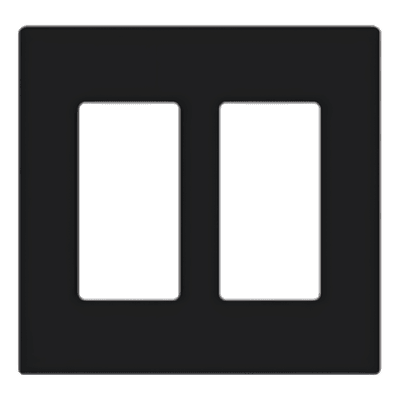 Placa de Pared / 2 Espacios / Diseño sin Tornillos / Perfil Delgado 7.6 mm / Acabado Negro Brillante CW2BL LUTRON ELECTRONICS