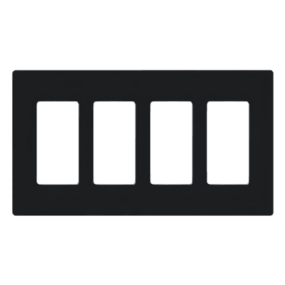 Placa de pared Claro / 4 espacios (4-gang) / sin tornillos visibles / 213 x 119 x 7.6 mm / negro brillante / para Maestro, Diva, Skylark y Pico CW4-BL LUTRON ELECTRONICS
