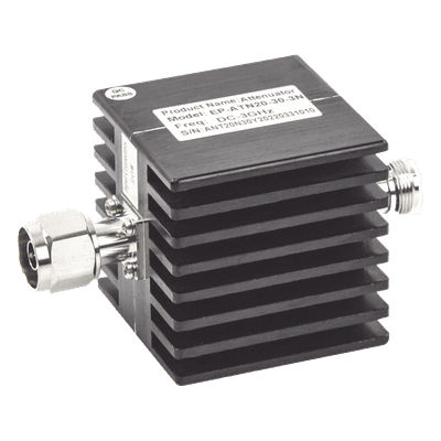 Atenuador en Línea RF / 30 dB / 0-3 GHz / 20 W / VSWR <1.2 / Conector N Macho-Hembra / Uso Interior EP-ATN-2030-3N EPCOM