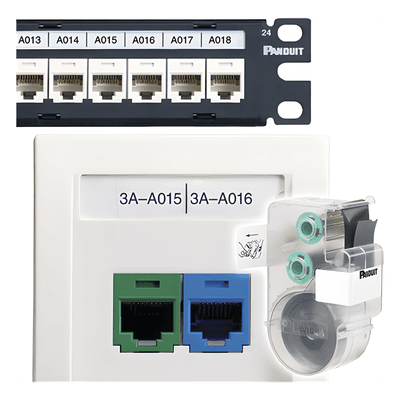 Casete de 75 Etiquetas Sin Adhesivo, para Patch Panel o Face Plate, Para Identificación de 4 Puertos, Color Blanco C261X035Y1C PANDUIT