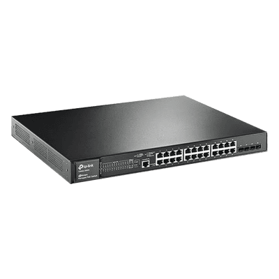 Switch PoE+ administrable Capa 2 / 24 puertos Gigabit / 4 puertos SFP / 384 W / 41.7 Mpps T2600G-28MPS TP-LINK