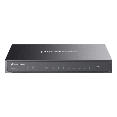 Switch Administrado Gigabit / 8 Puertos / 16 Gbps Capacidad Switching / 11.90 Mpps / PoE PD / Fanless / Montaje Pared-Escritorio TL-SG2008 TP-LINK