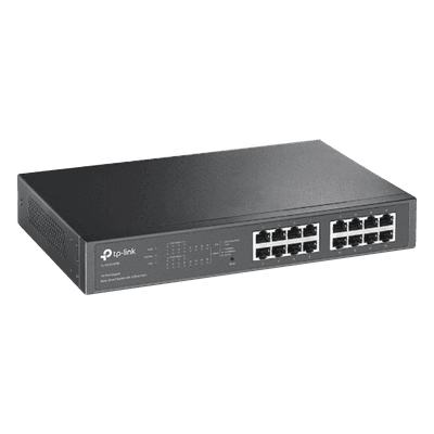 Switch PoE+ Easy Smart / 16 Puertos Gigabit / 8 Puertos PoE+ / 150W / 32Gbps / 9KB Jumbo Frame TL-SG1016PE TP-LINK