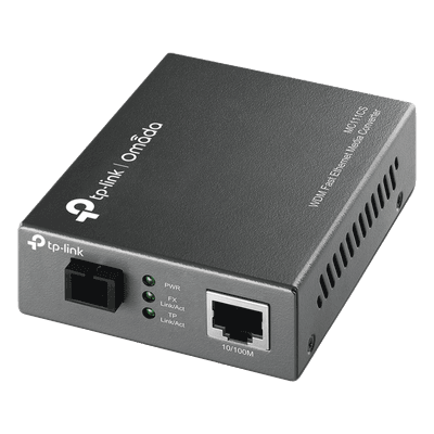Convertidor de Medios WDM / Fibra Monomodo SC / 1 Puerto RJ45 10/100 Mbps / Alcance 20 km (12.4 mi) / Longitud de Onda 1550/1310 nm MC111CS TP-LINK