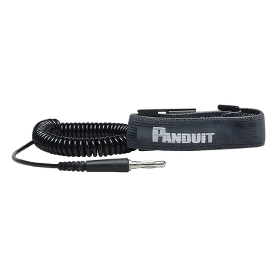 Pulsera Anti ESD / Tela Ajustable / Cable Espiral 1.82 m (6 ft) / Resistencia 1 MΩ / Broche 4 mm RGESDWS PANDUIT
