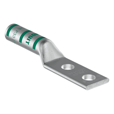 Zapata de Compresión / Cobre Estañado / Calibre 2 AWG / Doble Orificio 1/4" / Espaciado 16 mm (0.63") / Tambor Biselado LCC2-14A-Q PANDUIT