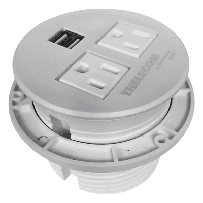 Multicontactos / USB empotrable color blanco, no incluye cable de poder TMC-E2-USB-2N THORSMAN