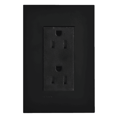 Tomacorriente dúplex / 15 A / 125 V~ 60 Hz / resistente a manipulaciones / placa incluida / New Architectural / agrupable con Palladiom y GRAFIK T / negro LTRF15TRBL LUTRON ELECTRONICS