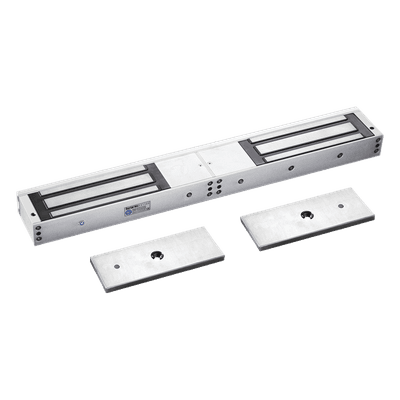 Chapa Magnética Doble para Aplicación en Puertas de Doble Hoja. 1200 lbs(x 2). LED MAG1200DLED AccessPRO