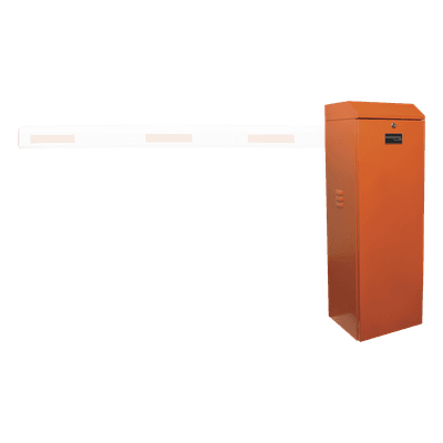 Barrera vehicular izquierda / Soporta brazo de hasta 5.5 m / Final de carrera ajustable por programación / Movimiento fluido / Diseño elegante color naranja XBS-5000-LN ACCESSPRO