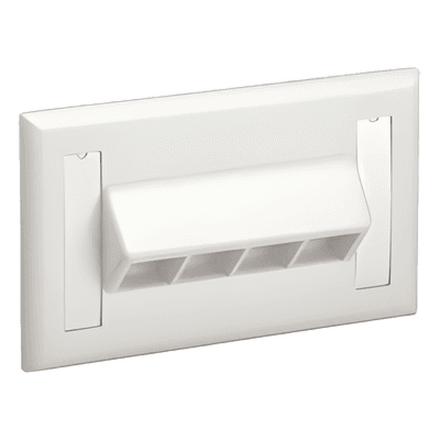 Placa de Pared Horizontal / 4 Puertos Keystone / 69.8 x 114.3 mm / 2.75 x 4.5 pulg. / Blanco Mate NK4HSFIWY PANDUIT