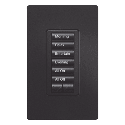 Teclado de pared seeTouch / 6 botones con subir/bajar / Retroiluminado / 120 V con neutro / RF 431-437 MHz / RadioRA 2 / Color Midnight RRDW6BRLMN LUTRON ELECTRONICS