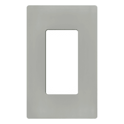 Placa de Pared Decorativa / 1 Espacio / Diseño sin Tornillos Visibles / Perfil 7.6 mm / Acabado Brillante Gris CW1GR LUTRON ELECTRONICS