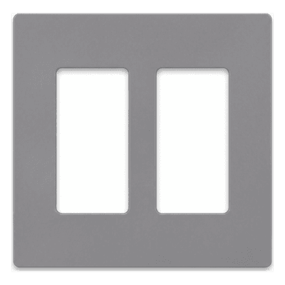 Placa de Pared / 2 Espacios / Apertura Designer / Acabado Brillante / Color Gris / Perfil 7.6 mm