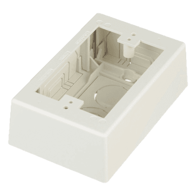 Caja de Pared Superficial / PVC Auto-extinguible / 5 x 3.26 x 1.62 in / Salidas 1/2-3/4-1 in / Blanco Mate JBX3510IW-A PANDUIT