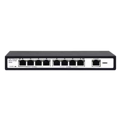 Switch PoE / 100 Metros PoE / 8 puertos 802.3af/at ( 132.5 W ) 10/100Mbps + 1 puerto Uplink ET-1008EPE EPCOM TITANIUM