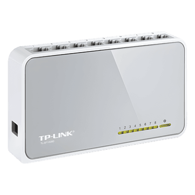 Switch de escritorio / 8 puertos / 10/100 Mbps / Auto-MDI/MDIX / Green Ethernet / 5.3x3.1x0.9 in TL-SF1008D TP-LINK