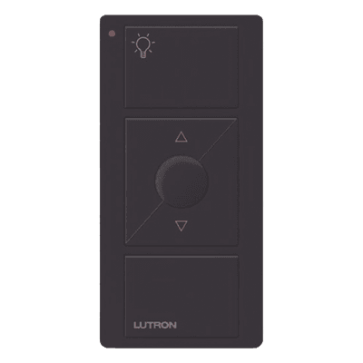 Control Inalámbrico de Iluminación / 3 Botones con Subir y Bajar / Alcance 18 m (59.1 ft) / RF 431-437 MHz / Batería 10 Años / Negro Brillante PJ23BRLGBLL01 LUTRON ELECTRONICS