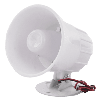 Sirena Cableada / 110 dB / 15 W / 12 VCC / Diseño Compacto 110 × 100 × 113 mm