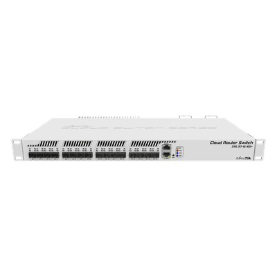 Switch gestionable Layer 3 / 16 puertos SFP+ 10 GbE / 1 puerto Gigabit Ethernet / Montaje en rack / Fuente redundante CRS317-1G-16S+RM MIKROTIK