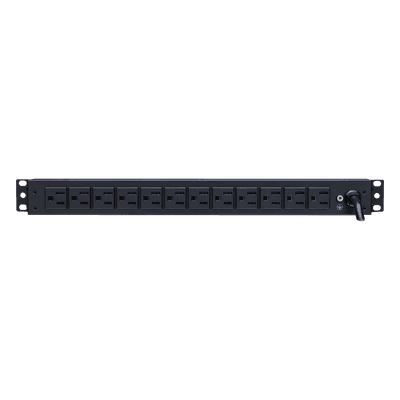 PDU Básico Rack / 12 Tomas NEMA 5-15R Traseras / 15 Amp / 120 Vca / 1UR / Cable 4.5 m (14.8 ft) PDU15B12R CYBERPOWER