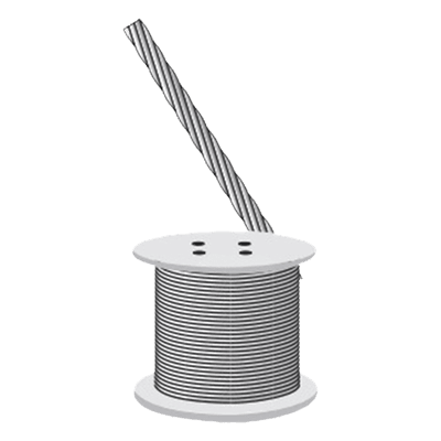 Cable de Retenida de Acero / 7 Hilos Trenzados / Carga a Ruptura 1294 kg (2850 lb) / Diámetro 3/16" / Galvanizado Clase A S-RET-474-CAM CAMESA
