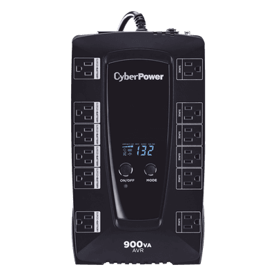 UPS Línea Interactiva / 900 VA / 480 W / 12 Tomas NEMA 5-15R / AVR / Supresión 1030 J / Energy Star AVRG900LCD CYBERPOWER
