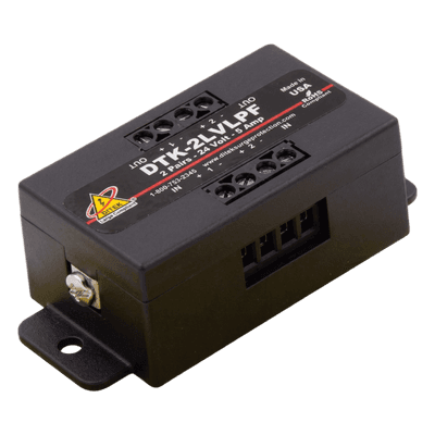 Protector Bajo Voltaje / 2 Pares / 24V / 47V Sujeción / -40 a 70°C / 0.25 x 0.13 x 0.13 ft / UL497B / Paneles Incendio Direccionables