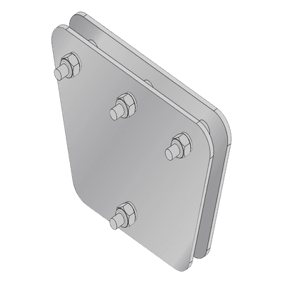 Placas igualadoras / Acero ASTM A-36 / Galvanizado electrolítico / 20x20x30 cm (7.9x7.9x11.8 in) / 3 retenidas / Tornillería incluida SP-202030 SYSCOM TOWERS