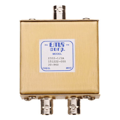 Divisor de Potencia de 2 Vías / 30-960 MHz / 0.5 W / BNC Hembra / 1.1 x 2.2 x 3.3 pulgadas 2302-1/2A EMR CORPORATION