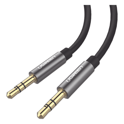 Cable Auxiliar / 2 m (6.6 ft) / Conector 3.5mm Macho a Macho / Chapado en Oro 24K / TPE / Aluminio / Negro 10735 UGREEN